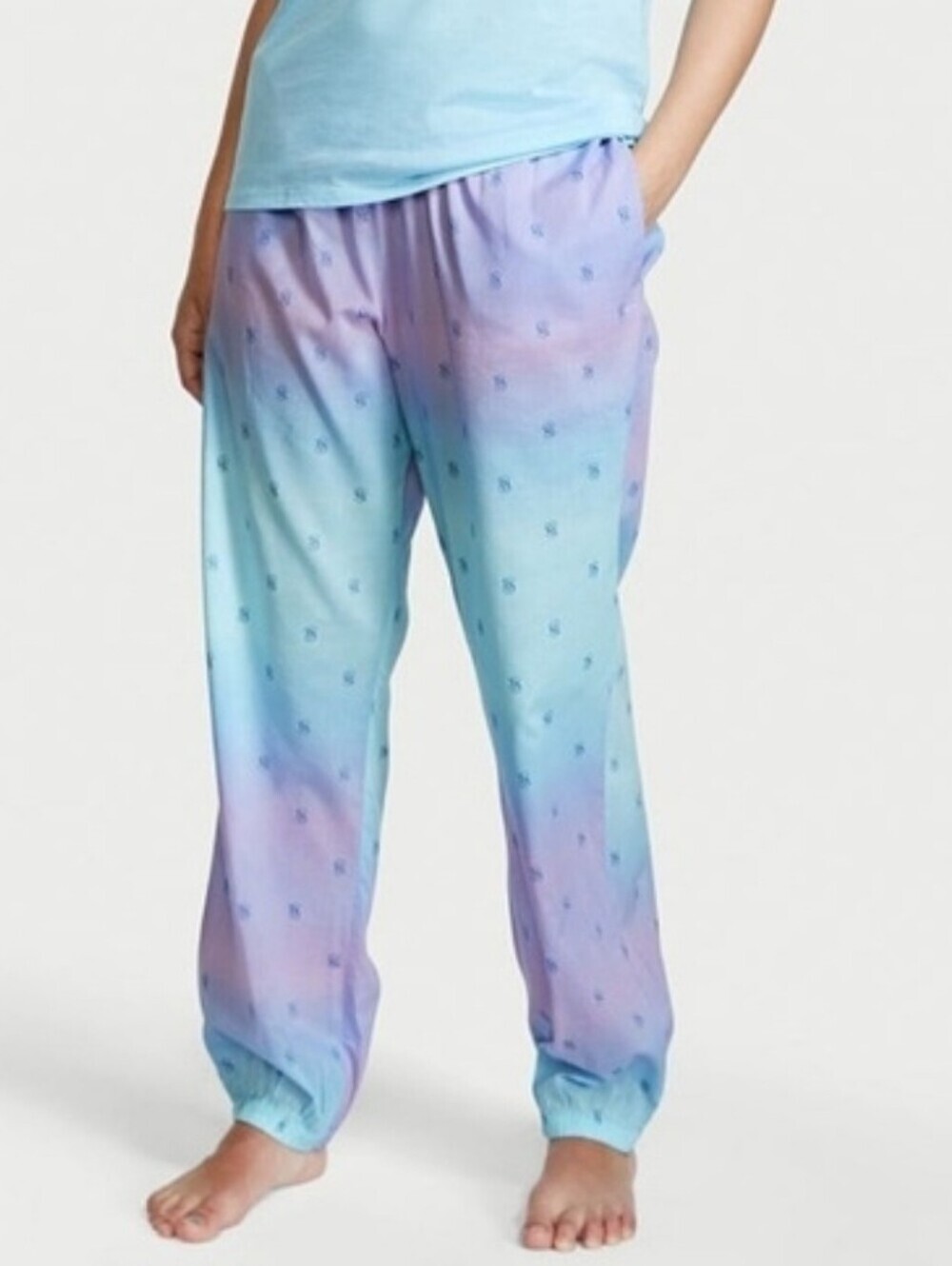 Victoria's Secret Tee-Jama Blue Purple Ombre Lightweight Jogger Lounge Pants Sm